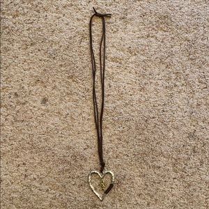 Adjustable Heart and Cross Pendant Necklace